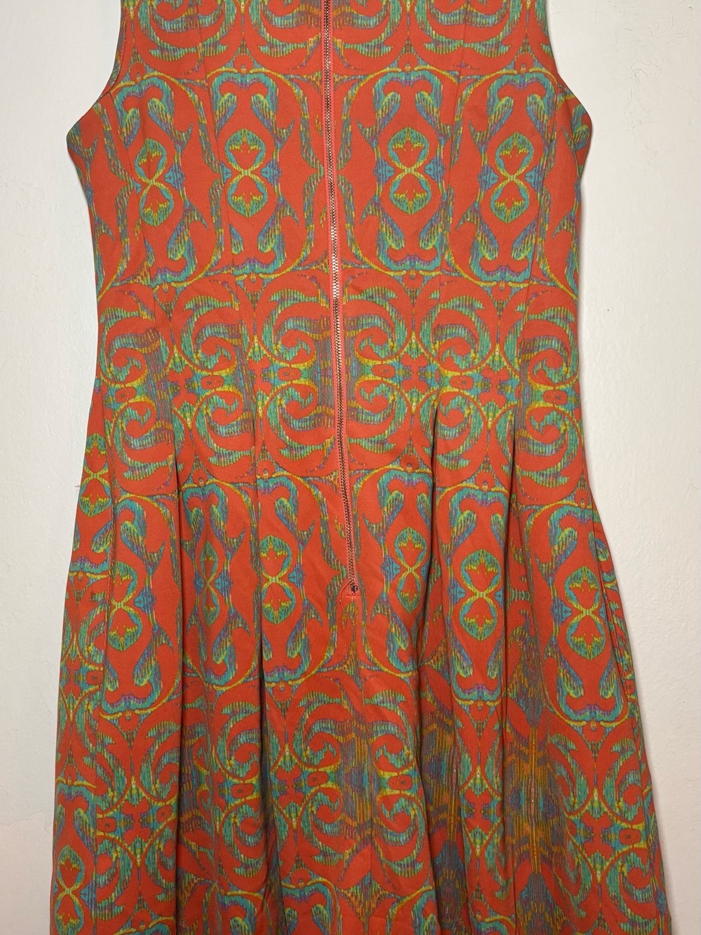 Gabby Skye Orange Multicolor Midi Dress - Picture 4 of 5